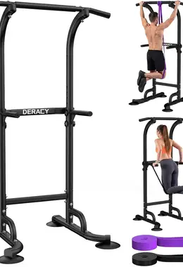 Power Tower with Pull Up Assistance Bands